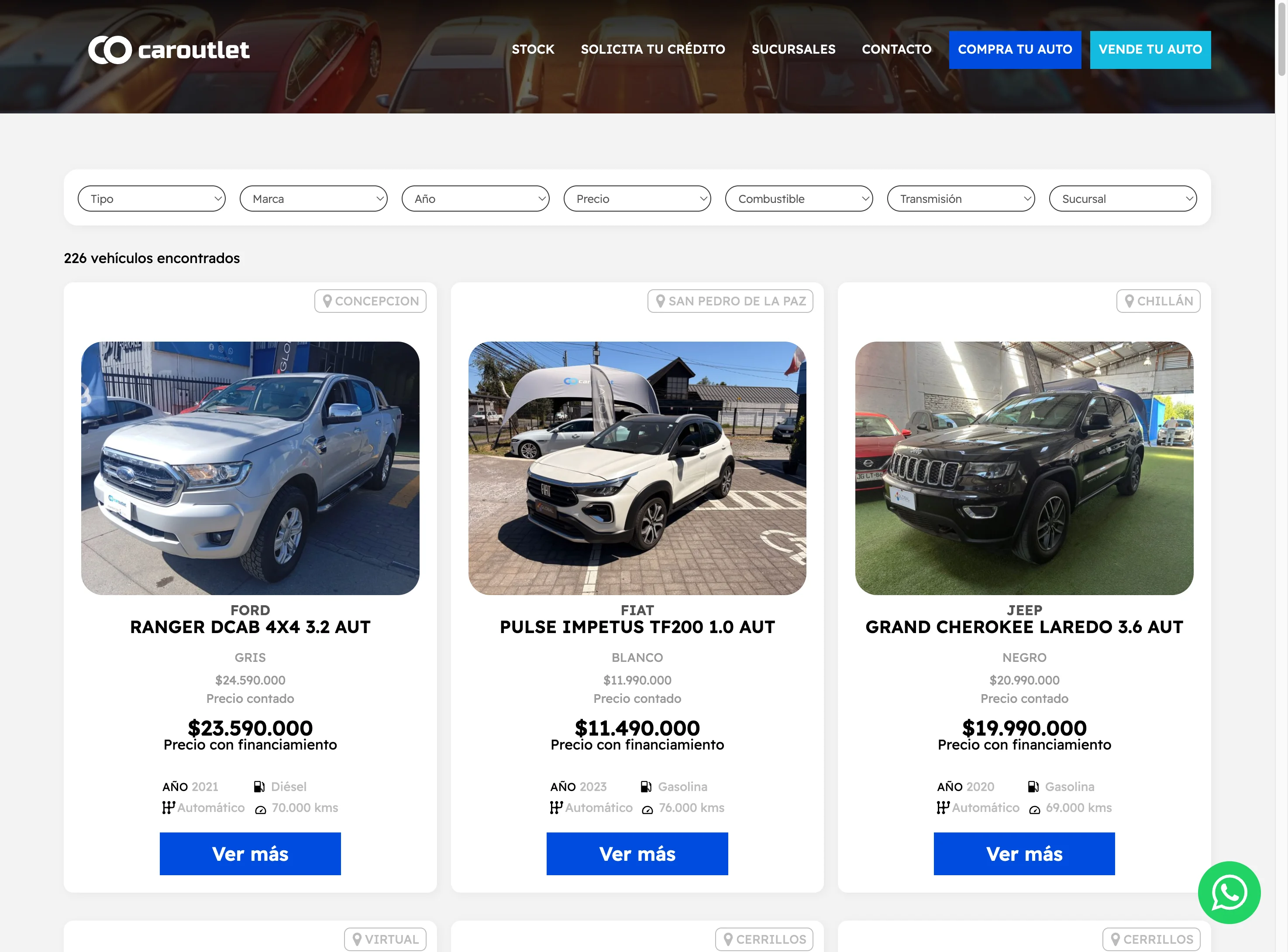 CarOutlet - Stock con filtros